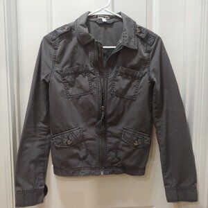 EXPRESS Y2K Charcoal Gray Cargo Jacket Size 2